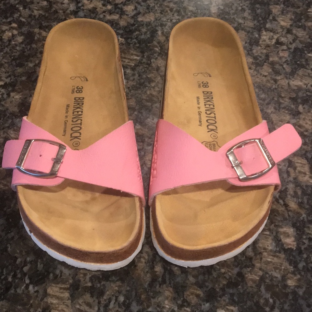 Birkenstock pink slides 38